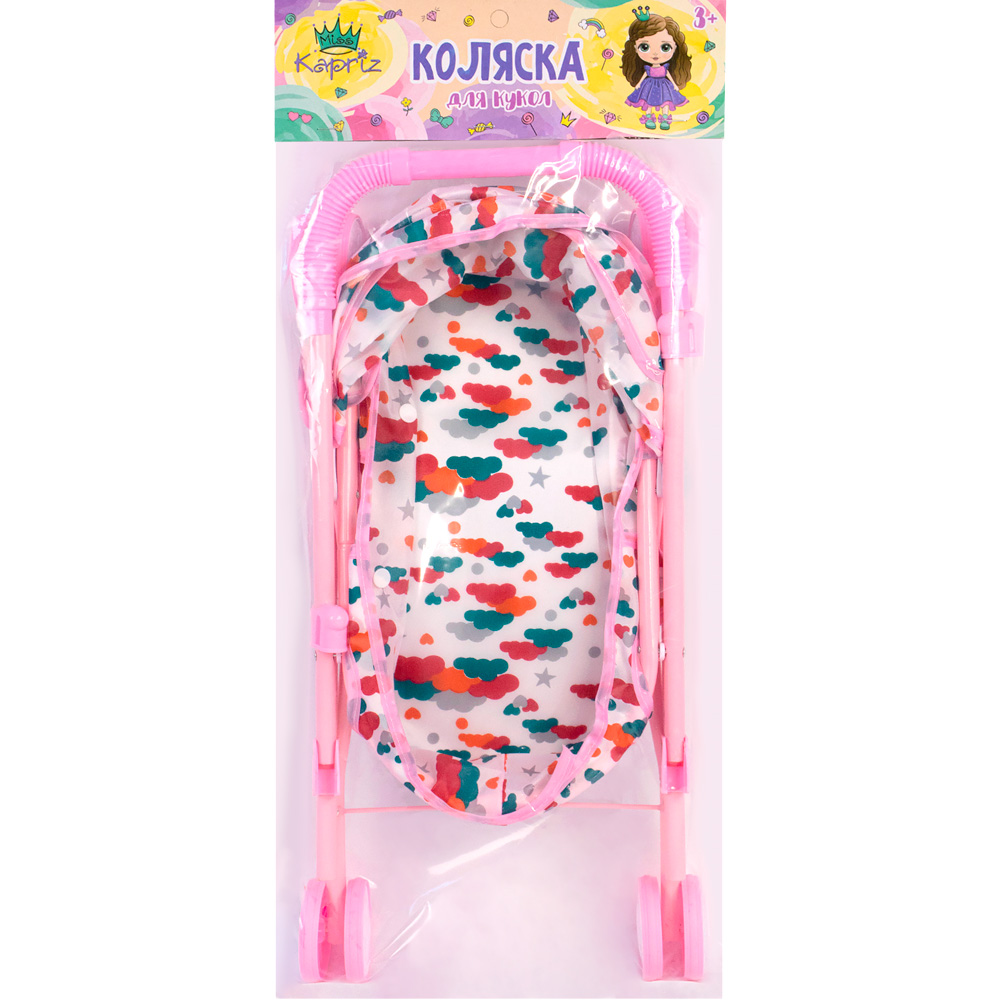 Коляска д/куклы Miss Kapriz MK336-4 Розовая в облаках в пак. Коляска д/куклы Miss Kapriz MK336-4 Розовая в облаках в пак.