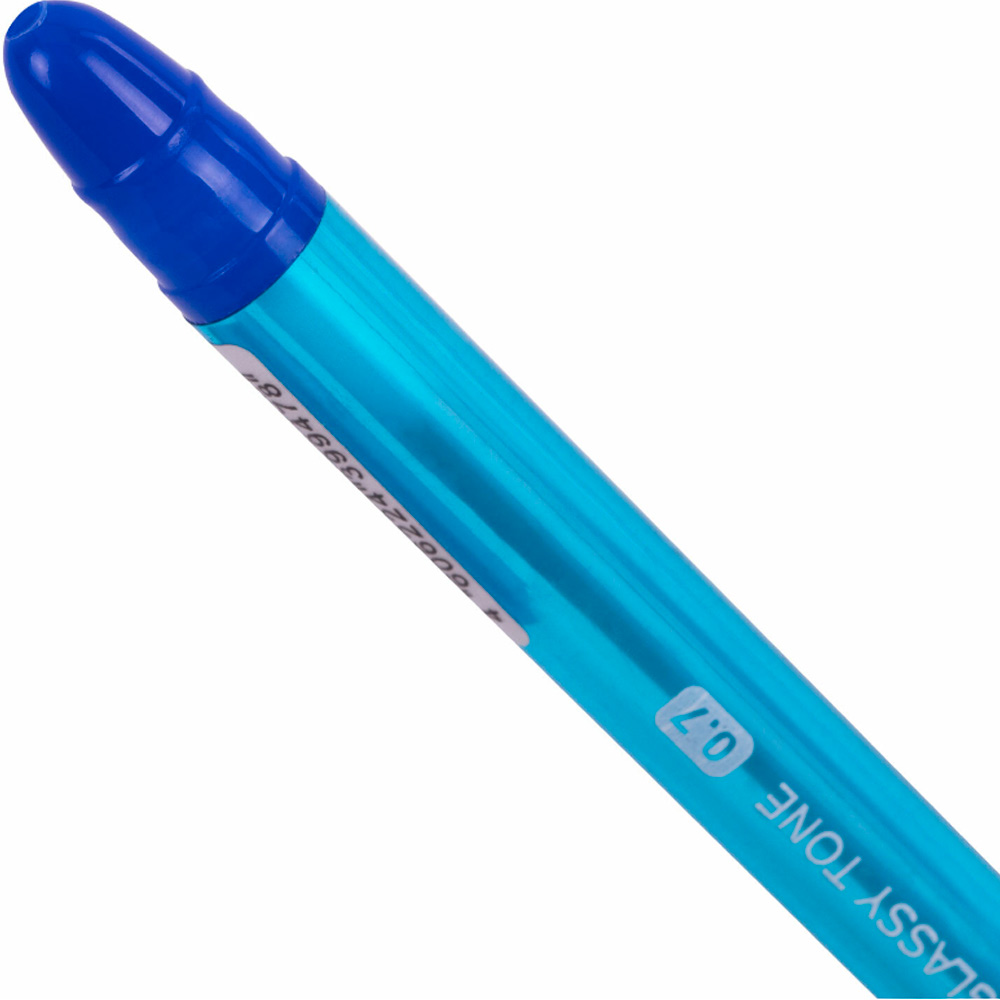 Ручка шариковая масляная с грипом синяя GLASSY TONE 0,7мм, линия 0,35мм BRAUBERG 144108