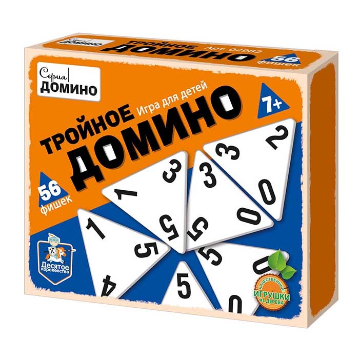 Деревянная игра Тройное Домино 02982 Деревянная игра Тройное Домино 02982