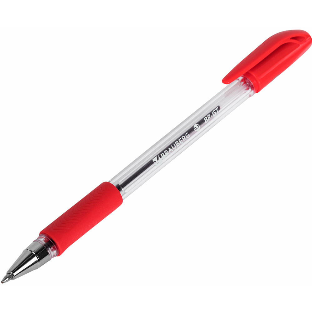 Ручка шариковая красная BP-GT узел 0,7 мм, линия 0,35 мм, BRAUBERG 144007