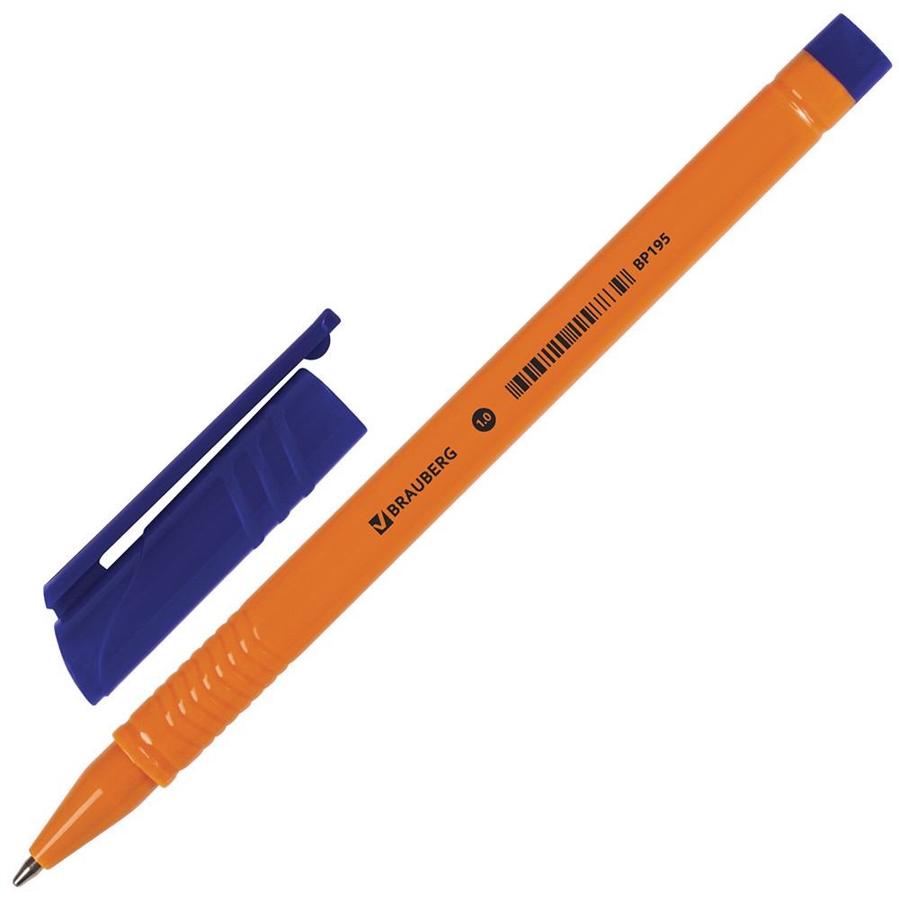 Ручка шариковая синяя 1мм,линия письма 0,5мм Solar 142402 BRAUBERG