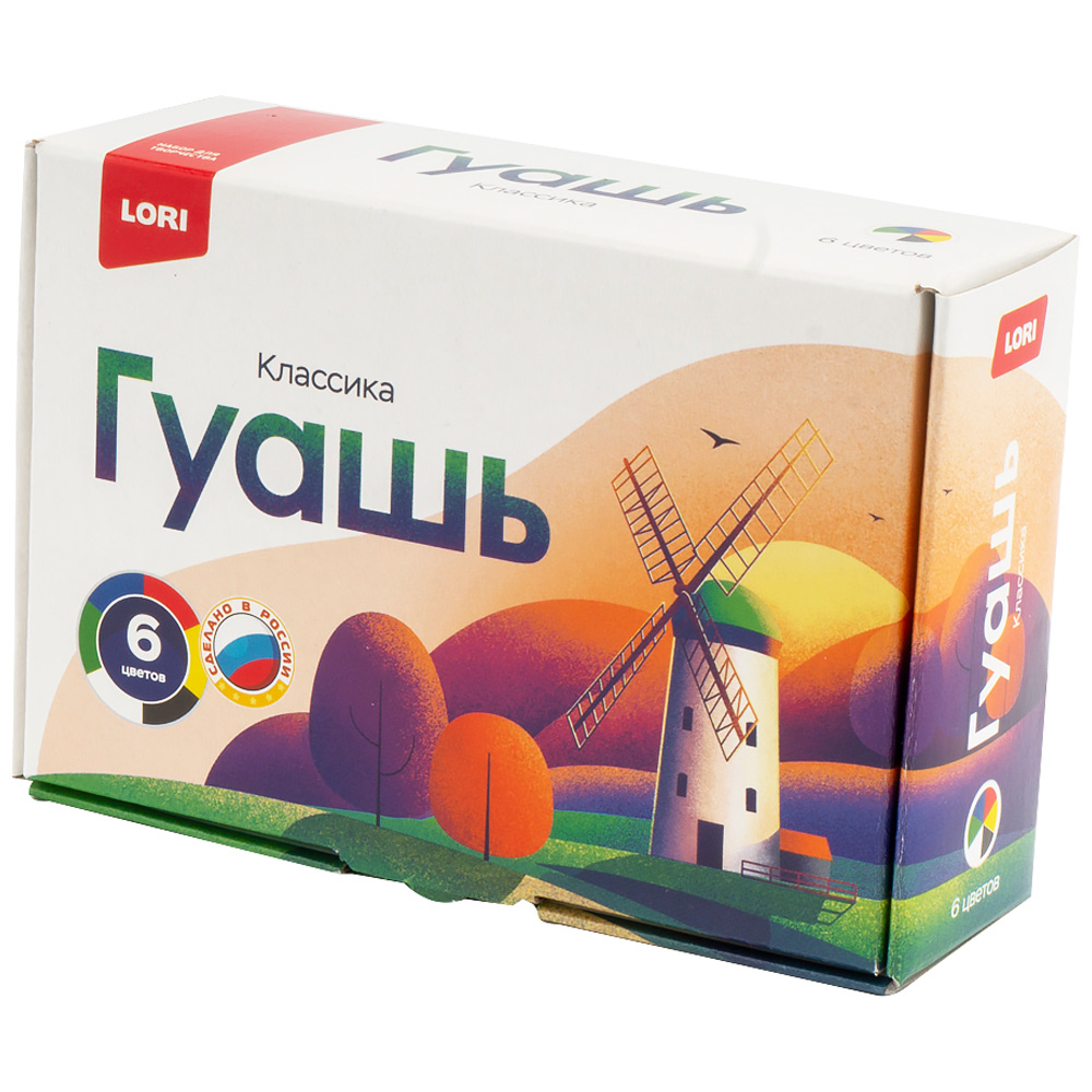 Гуашь 6 цветов Классика Гк-001 Lori Гуашь 6 цветов Классика Гк-001 Lori