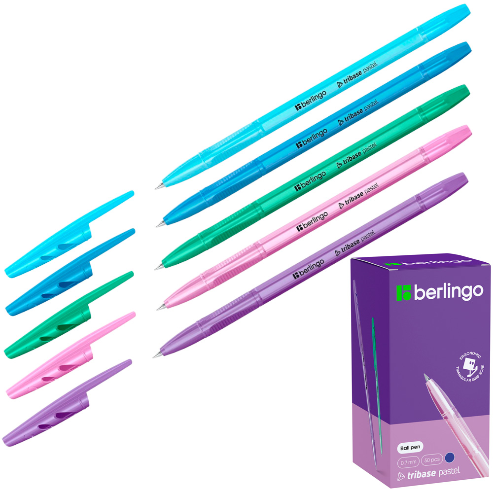 Ручка шарик синий 07,мм СВр_70942 Berlingo Tribase Pastel Ручка шарик синий 07,мм СВр_70942 Berlingo Tribase Pastel