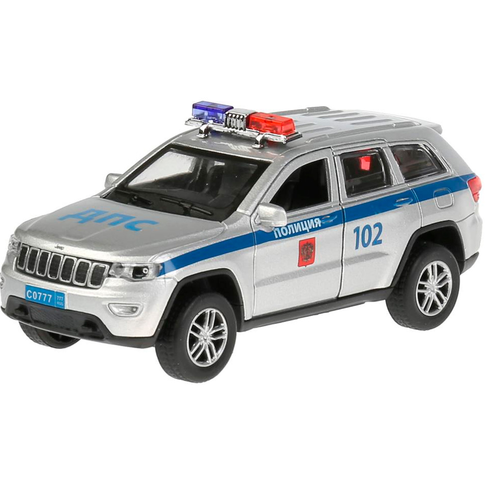 Модель CHEROKEE-12SLPOL-SL JEEP GRAND CHEROKEE Полиция серебро Технопарк в коробке