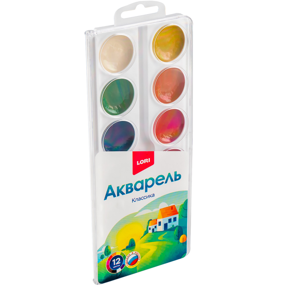 Акварель Классика 12 цв, с/к Аквк-006/01 Lori Акварель Классика 12 цв, с/к Аквк-006/01 Lori