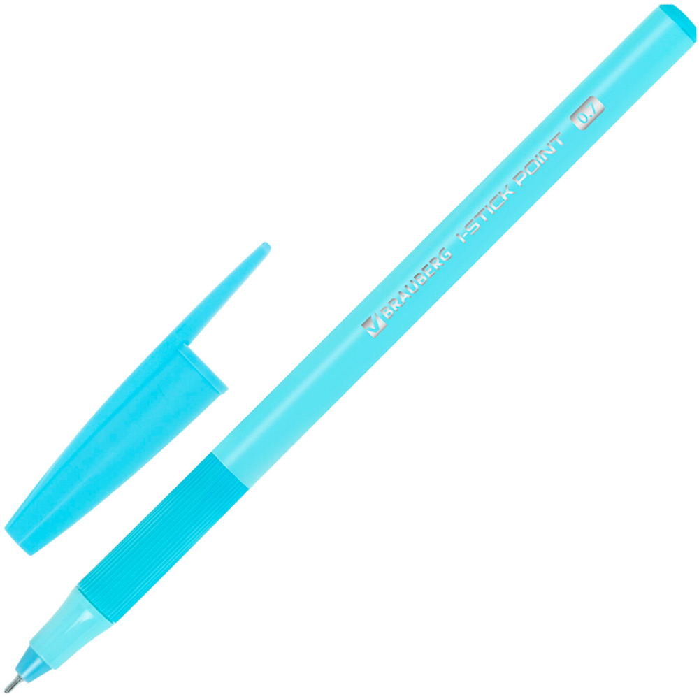 Ручка шариковая синяя i-STICK POINT PASTEL линия 0,35 мм, BRAUBERG 144023