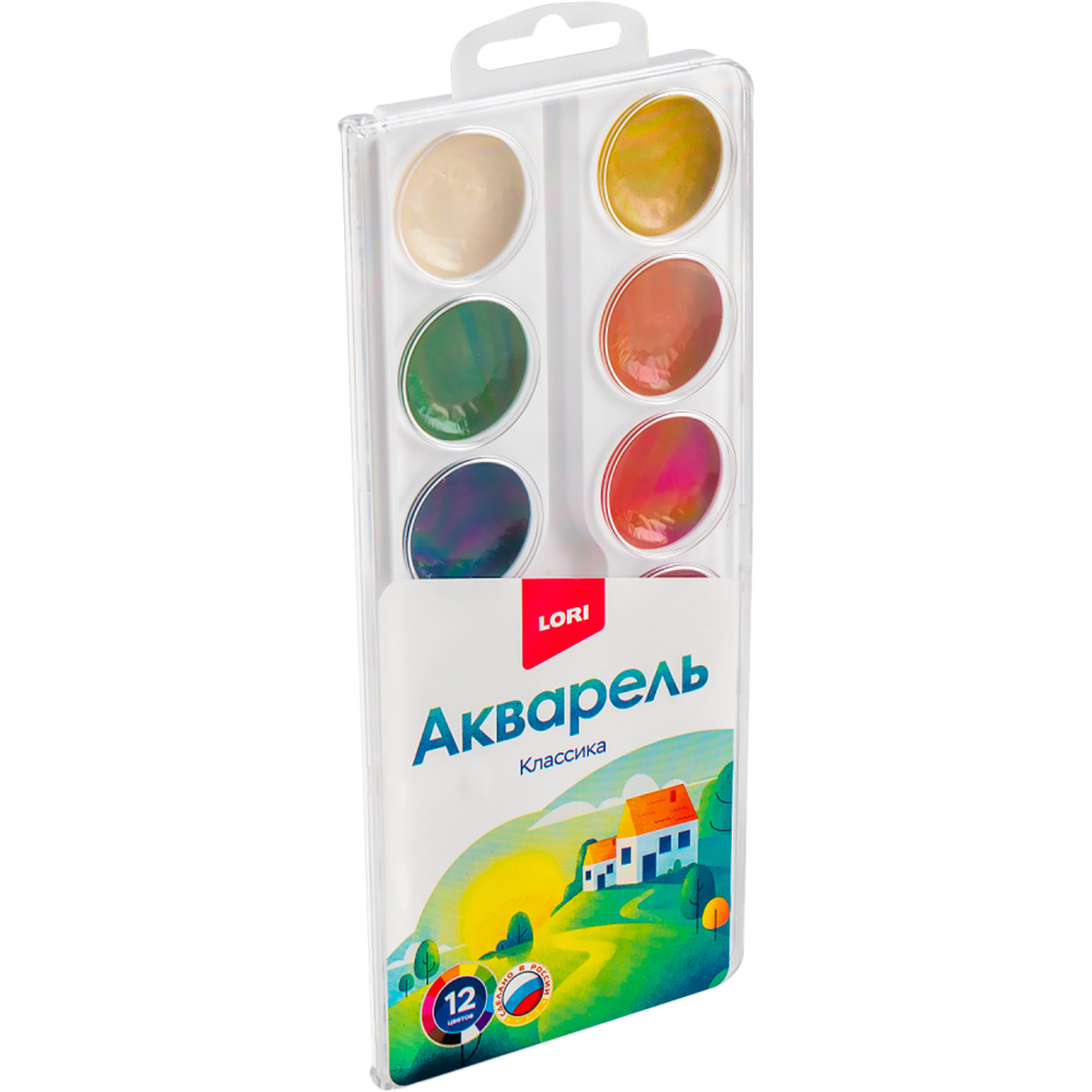 Акварель Классика 12 цветов, б/к Аквк-006 Lori Акварель Классика 12 цветов, б/к Аквк-006 Lori