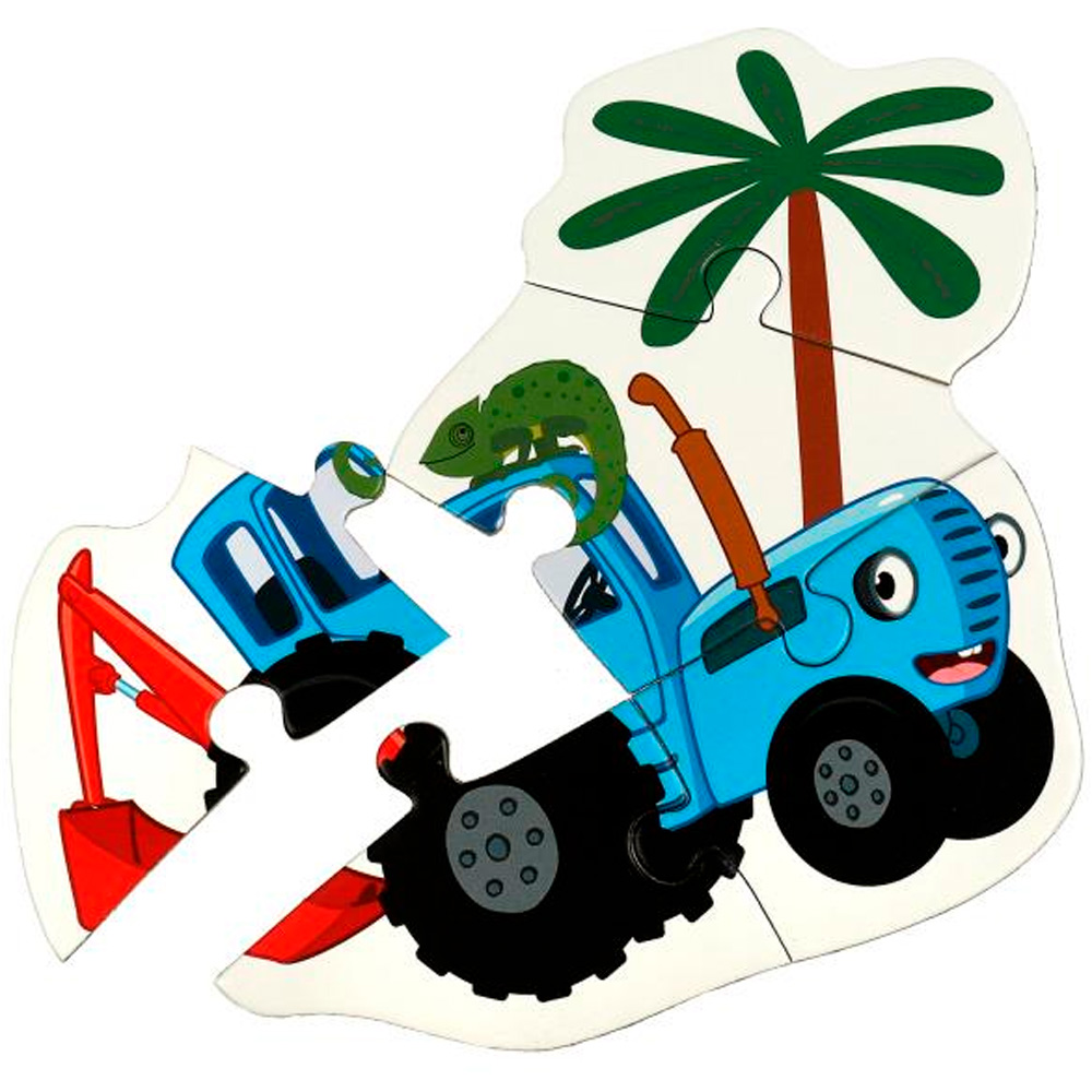 Пазл Макси Синий Трактор в Африке.6 больших пазлов 4650250583844
