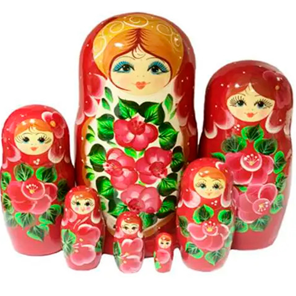Деревянная Матрешка 3 в 1 Цветы, Эскиз 13, Розы М03100313