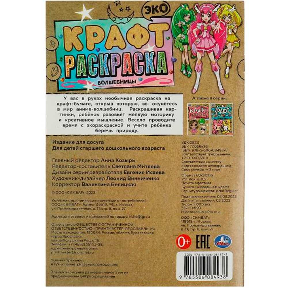 Раскраска 9785506084938 Волшебницы. Эко крафт раскраска