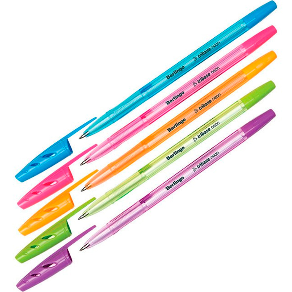 Ручка шарик синий 0,7мм Tribase Neon СВр_70932 Berlingo Ручка шарик синий 0,7мм Tribase Neon СВр_70932 Berlingo