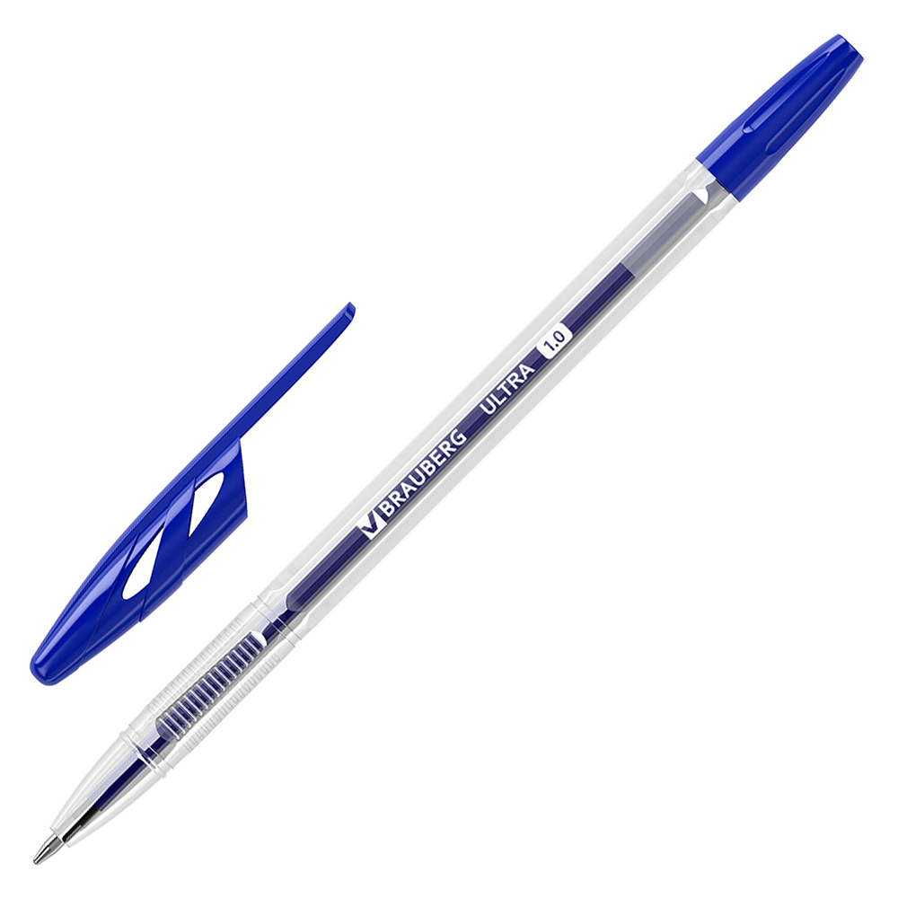 Ручка шарик 1 мм, синяя ULTRA 143558 BRAUBERG , чернила ГЕРМ. након ШВЕЙЦАРИЯ