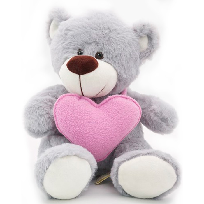 Мягкая игрушка Медведь Дюкан с розовым сердцем  26/36 см 0640928