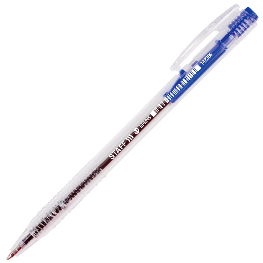 Ручка шарик синий автомат 0.7мм STAFF Basic BPR-245 142396