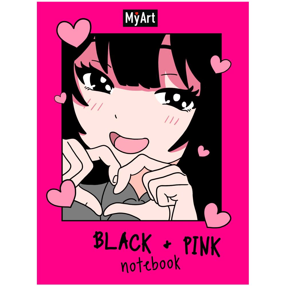 Блокнот 467-0-159-08631-4 в линию Black & Pink. Сердечко Блокнот 467-0-159-08631-4 в линию Black & Pink. Сердечко