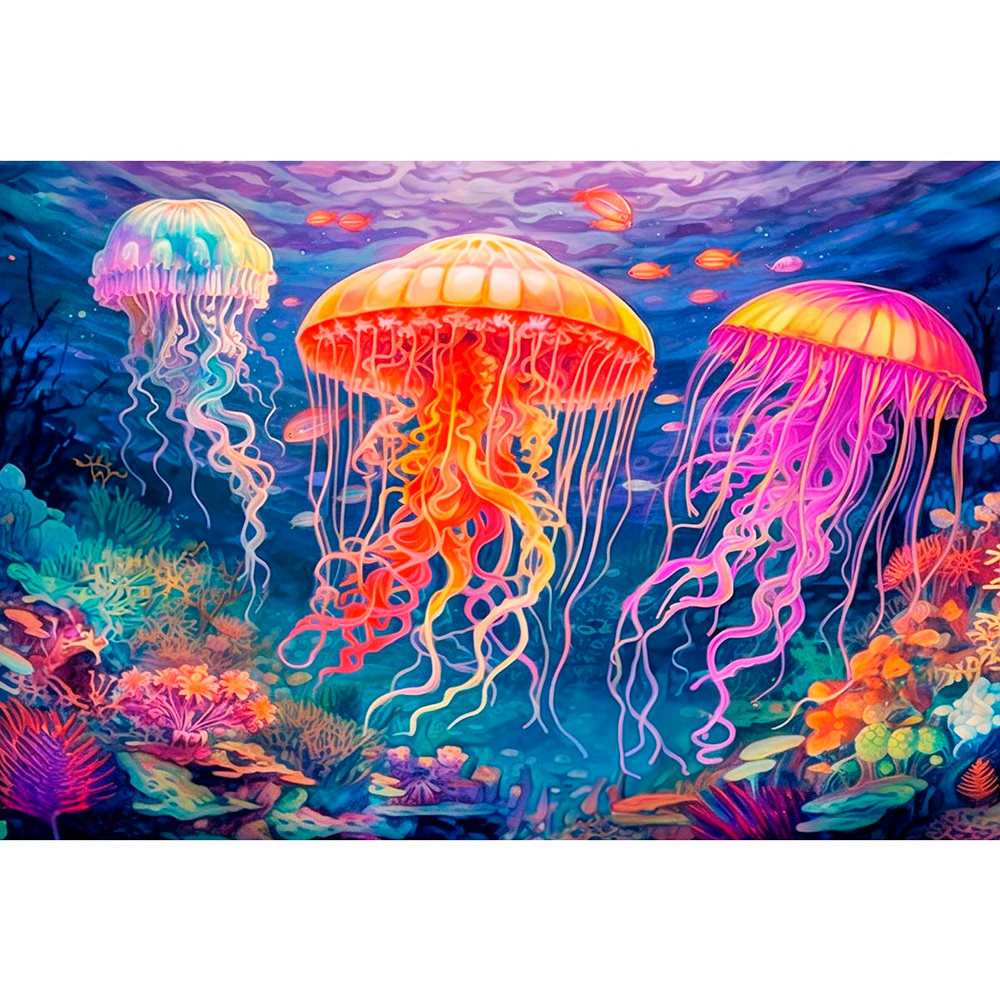 Набор ДТ Алмазная мозаика 30х40 см Разноцветные медузы НД-0381