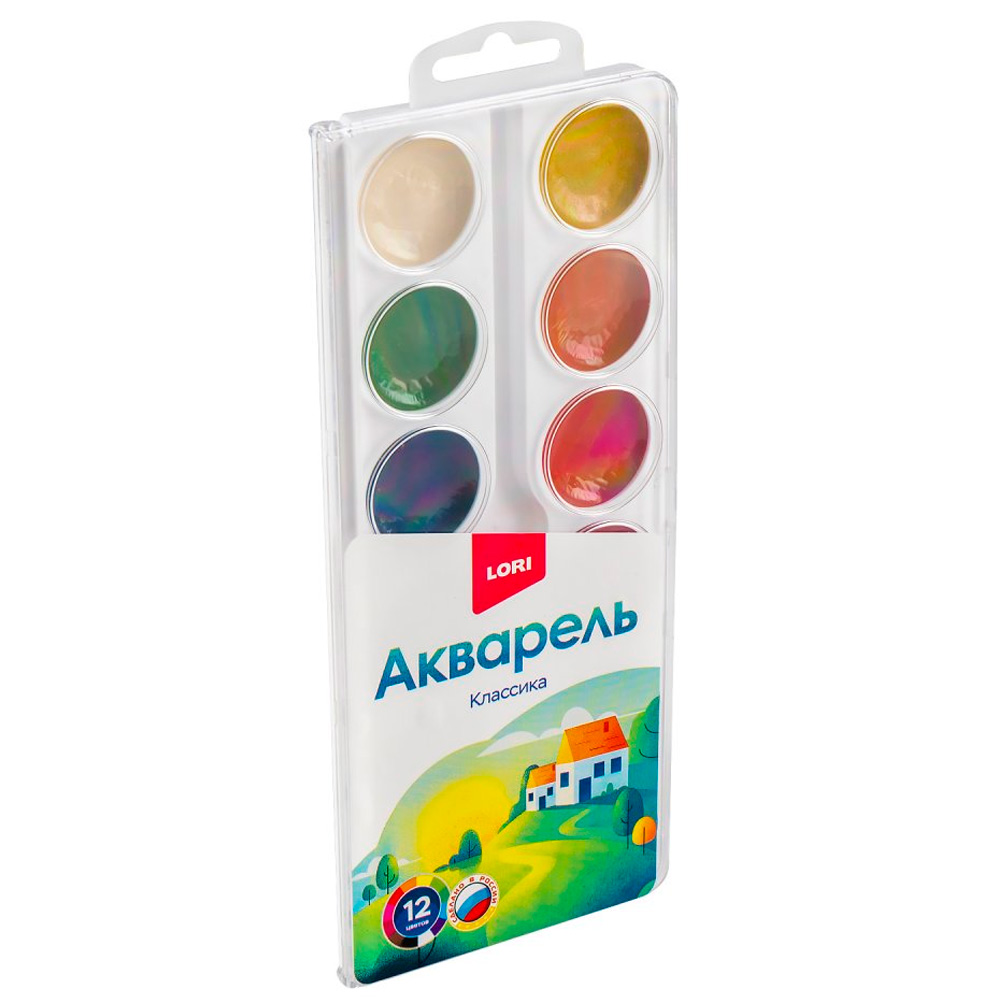 Акварель Классика 12 цв, с/к Аквк-006/01 Lori Акварель Классика 12 цв, с/к Аквк-006/01 Lori