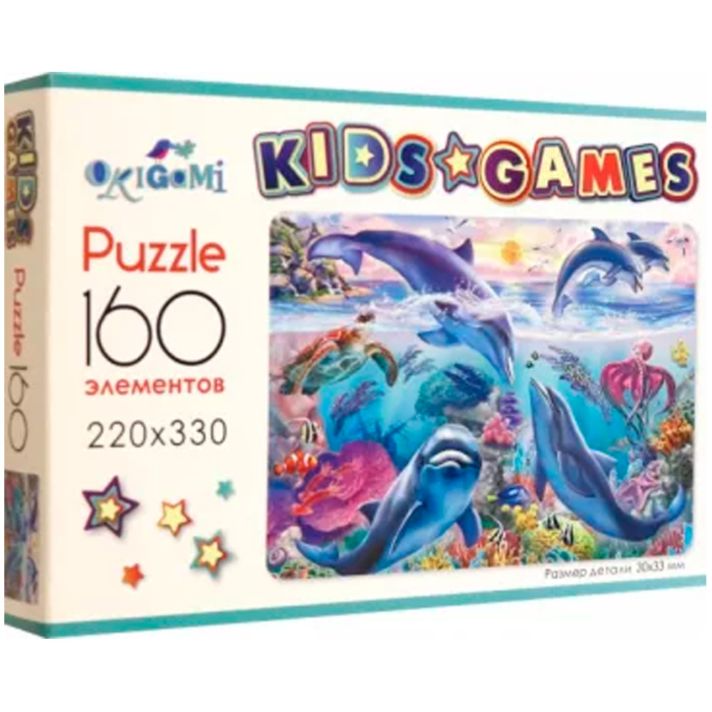 Пазл 160 Kids Games. Дельфины 07863