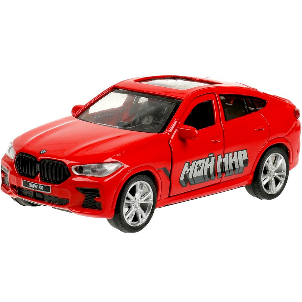 Модель X6-12-MW BMW X6 12 см, двер, багаж, инер, красный Технопарк  в коробке