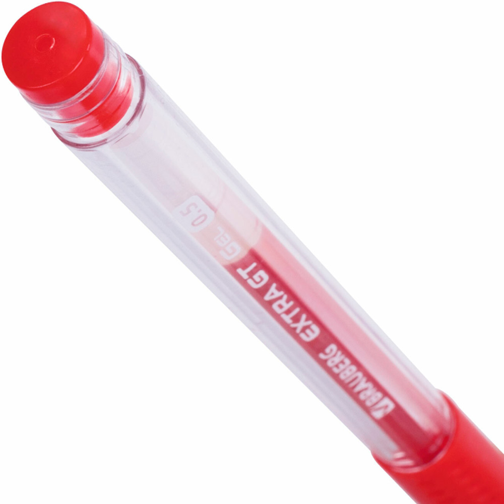 Ручка гелевая красная с грипом EXTRA GT NEEDLE узел 0,7 мм, линия 0,35 мм, BRAUBERG 143921