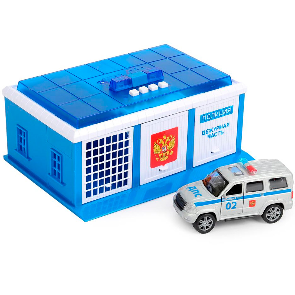 Модель GARAGE-22SL1XCAR свет-звук ПОЛИЦЕЙСКИЙ УЧАСТОК 22 см, ворота, УАЗ патриот Технопарк в кор. Модель GARAGE-22SL1XCAR свет-звук ПОЛИЦЕЙСКИЙ УЧАСТОК 22 см, ворота, УАЗ патриот Технопарк в кор.