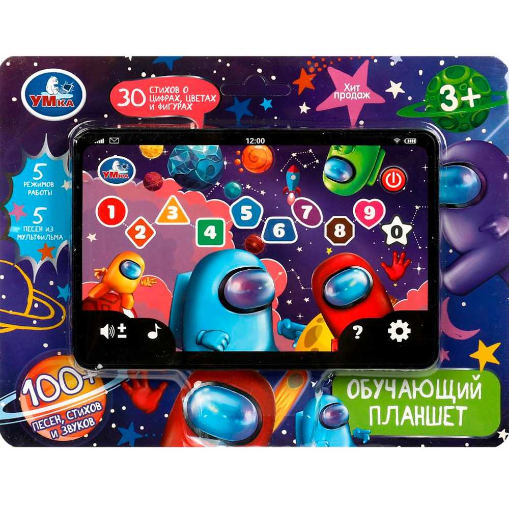 Планшет обучающий 100 песен, стихов и звуков.блист.бат. Умка HT1117-R24