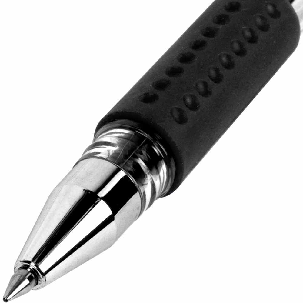 Ручка гелевая черная с грипом EXTRA GT узел 0,5 мм, линия 0,35 мм, BRAUBERG 143917